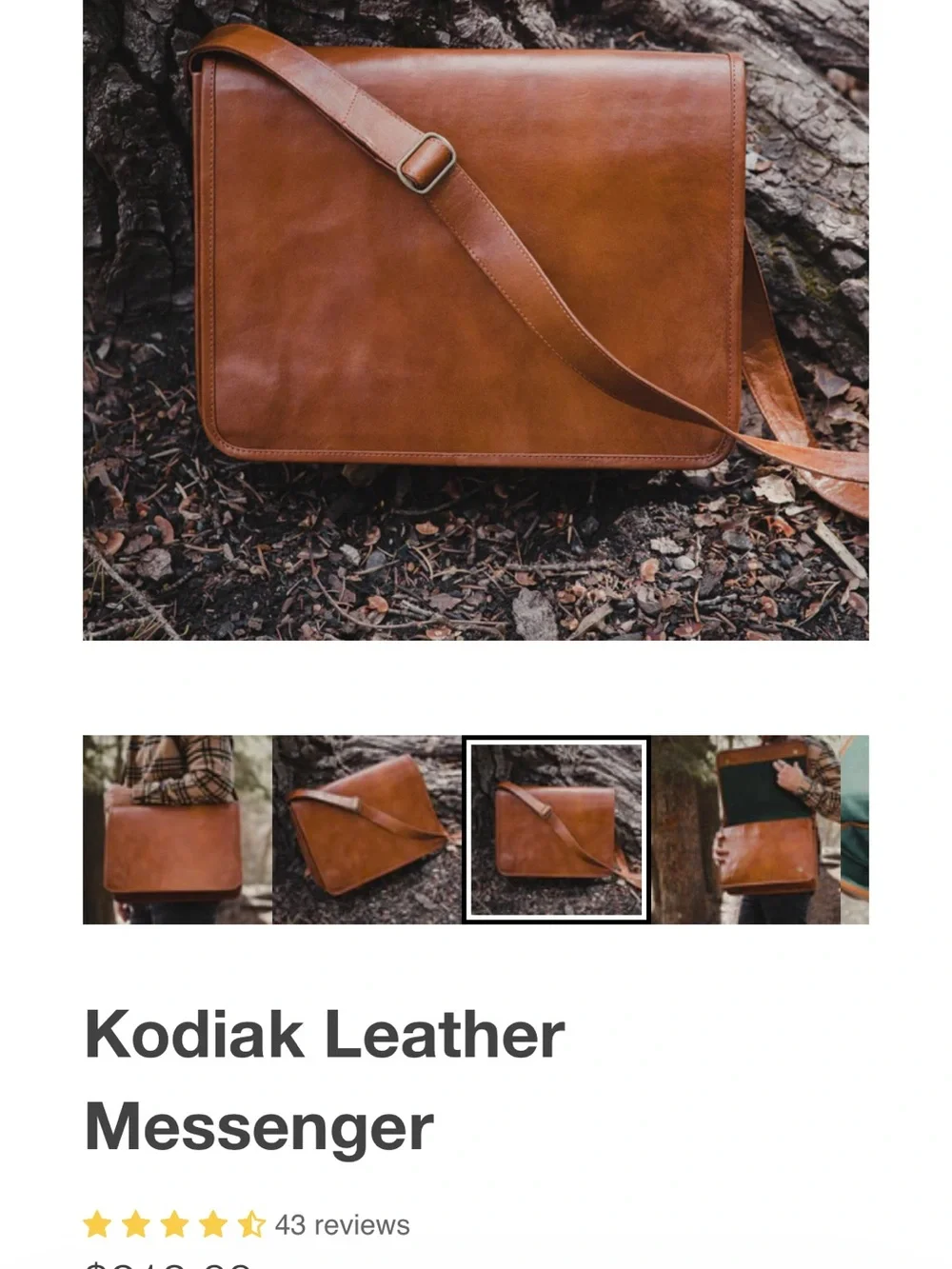 Kodiak Leather Messenger laptop case